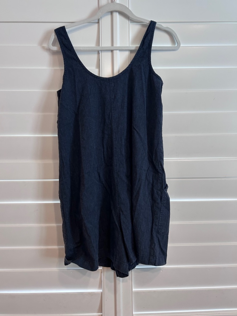 Marine Layer Dark Navy Button-Front Sleeveless Romper - Picture 7 of 7